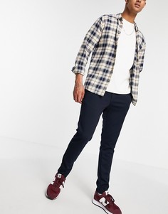 Темно-синие трикотажные брюки со шнурком Jack & Jones Intelligence-Темно-синий