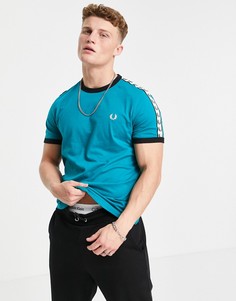 Бирюзовая футболка с кантом Fred Perry-Зеленый цвет