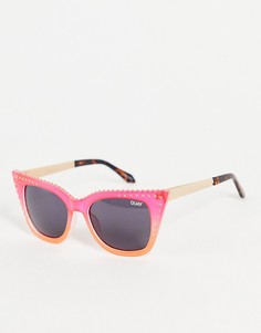 Женские солнцезащитные очки «кошачий глаз» яркого кораллового-красного цвета с заклепками Quay X Saweetie Harper-Красный