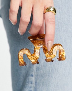 Большая заколка «краб» коричневого цвета из эпоксидной смолы ASOS DESIGN-Коричневый цвет