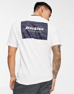 Белая футболка со звериным квадратным принтом на спине Dickies-Белый