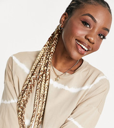 Бежевая oversized-футболка в полоску с эффектом тай-дай ASOS DESIGN Tall-Светло-бежевый