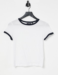 Белая футболка с контрастной отделкой Brave Soul Claudia-Белый