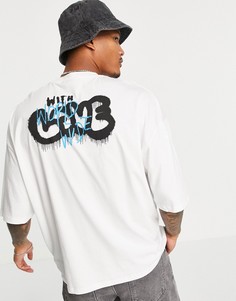 Белая oversized-футболка с графическим принтом ASOS DESIGN-Белый
