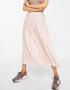 Плиссированная юбка миди с пастельным звериным принтом ASOS DESIGN-Многоцветный