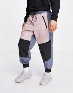 Нейлоновые oversized-джоггеры со вставками ASOS DESIGN-Многоцветный