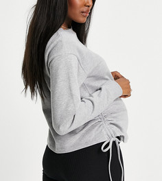 Серый меланжевый присборенный по бокам свитшот ASOS DESIGN Maternity