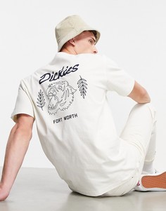 Кремовая футболка с принтом на спине Dickies-Белый