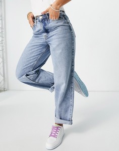 Светло-голубые oversized-джинсы в винтажном стиле River Island-Голубой