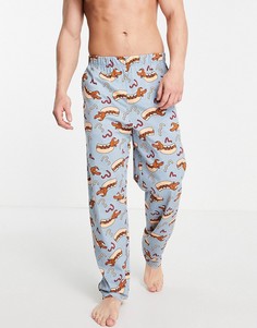 Брюки для дома с принтом хот-догов ASOS DESIGN-Многоцветный