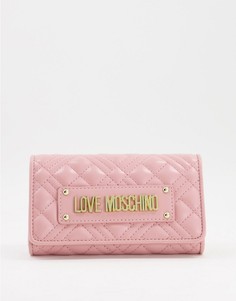 Розовый стеганый кошелек с логотипом Love Moschino-Розовый цвет