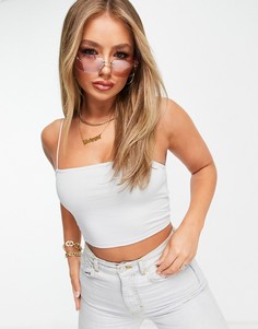 Светло-серый топ-бандо с узкими бретельками ASOS DESIGN Ultimate
