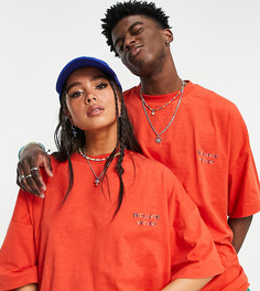 Красная футболка в стиле унисекс с радужным логотипом Reclaimed Vintage Inspired-Красный