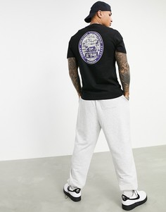 Футболка черного цвета из органического хлопка с принтом тигра на спине ASOS DESIGN-Черный