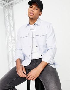 Синяя рубашка навыпуск River Island-Голубой