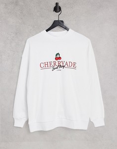 Белый свитшот с принтом «Cherryade» ASOS DESIGN