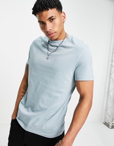 Светло-серая футболка из органического хлопка с круглым вырезом ASOS DESIGN-Серый