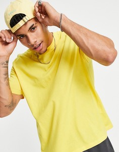 Желтая свободная футболка из органического хлопка ASOS DESIGN-Желтый
