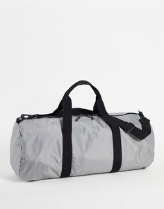 Серая нейлоновая спортивная сумка-цилиндр с ремнем на плечо объемом 37 литров ASOS DESIGN-Серый
