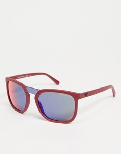 Квадратные солнцезащитные очки Emporio Armani-Красный