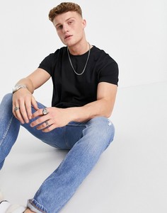 Футболка свободного кроя с круглым вырезом Selected Homme-Черный цвет