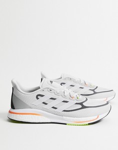 Светло-серые кроссовки adidas Running Supernova +-Зеленый цвет