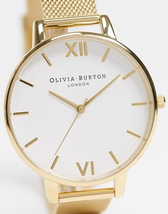 Золотистые часы с сетчатым браслетом Olivia Burton-Золотистый