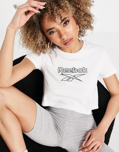 Белая футболка с большим логотипом Reebok-Белый