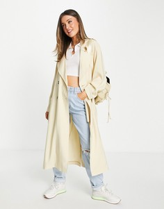 Тренч в стиле oversized кремового цвета ASOS DESIGN-Белый