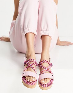 Эспадрильи с отделкой из жгута нескольких розовых оттенков ASOS DESIGN Flamingo-Розовый