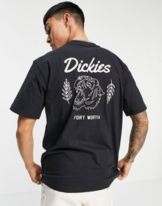 Черная футболка с принтом на спинке Dickies-Черный цвет