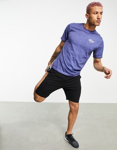 Светло-синяя меланжевая футболка с принтом "Wild Run" и логотипом Nike Running-Голубой