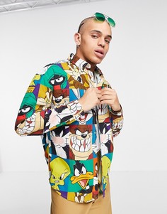 Oversized-рубашка в стиле 90-х с принтом героев мультсериала "Looney Tunes" ASOS DESIGN-Многоцветный