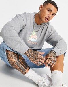 Серый свитшот с летним принтом Reebok Classics