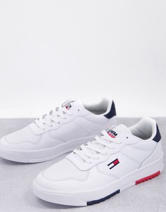 Белые кожаные кроссовки с маленьким логотипом Tommy Jeans-Белый