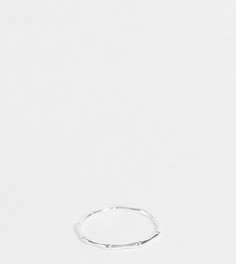 Серебряное изящное кольцо с отделкой под бамбук ASOS DESIGN Curve-Серебристый