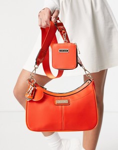 Оранжевая сумка через плечо изогнутой формы в стиле 90-х River Island-Оранжевый цвет