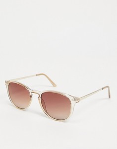 Квадратные солнцезащитные очки в прозрачной оправе с коричневыми стеклами Vero Moda-Коричневый цвет