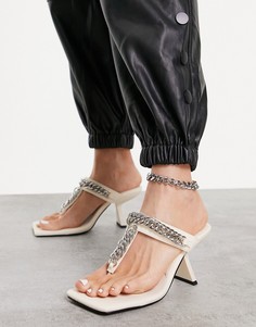 Кремовые мюли-сандалии с цепочкой Topshop Nova-Белый