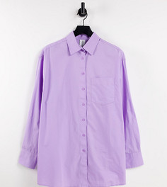 Сиреневая oversized-рубашка из органического хлопка COLLUSION-Фиолетовый цвет