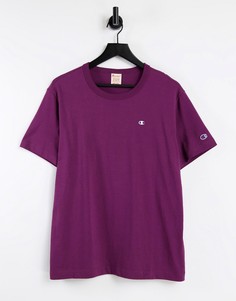 Oversized-футболка насыщенного фиолетового оттенка с логотипом Champion Reverse Weave-Фиолетовый цвет