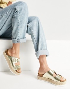 Золотистые сандалии на платформе с двойными пряжками Steve Madden Annika-Золотистый