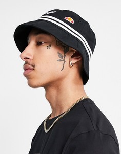 Черная панама в полоску с логотипом ellesse-Черный