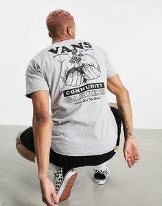 Серая футболка с принтом на спине Vans Grow Community-Серый