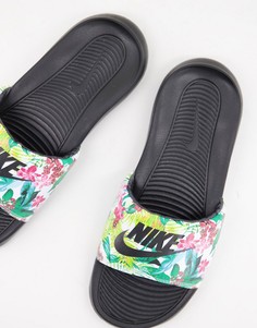 Шлепанцы с принтом тропических листьев Nike Victori-Многоцветный
