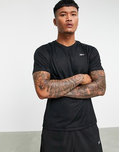 Черная спортивная футболка из технологичной ткани Reebok Training-Черный