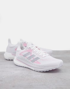 Кроссовки в серых цветах adidas Running Solar Glide-Белый