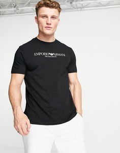 Черная футболка с логотипом Emporio Armani-Черный цвет