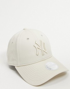 Светлая кепка с однотонным логотипом NY New Era 9Forty-Белый