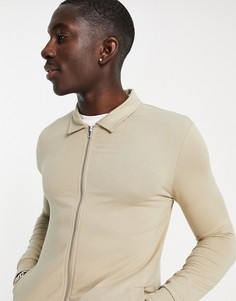 Бежевая обтягивающая куртка Харрингтон ASOS DESIGN-Светло-бежевый